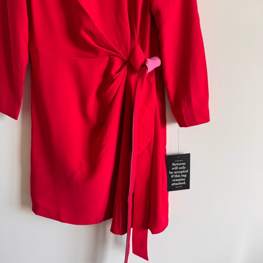 Tuckernuck | Romantic Poppy Hot Pink Sienna Mini Dress Tie Wrap Bow ~ NWT Medium - Picture 11 of 14